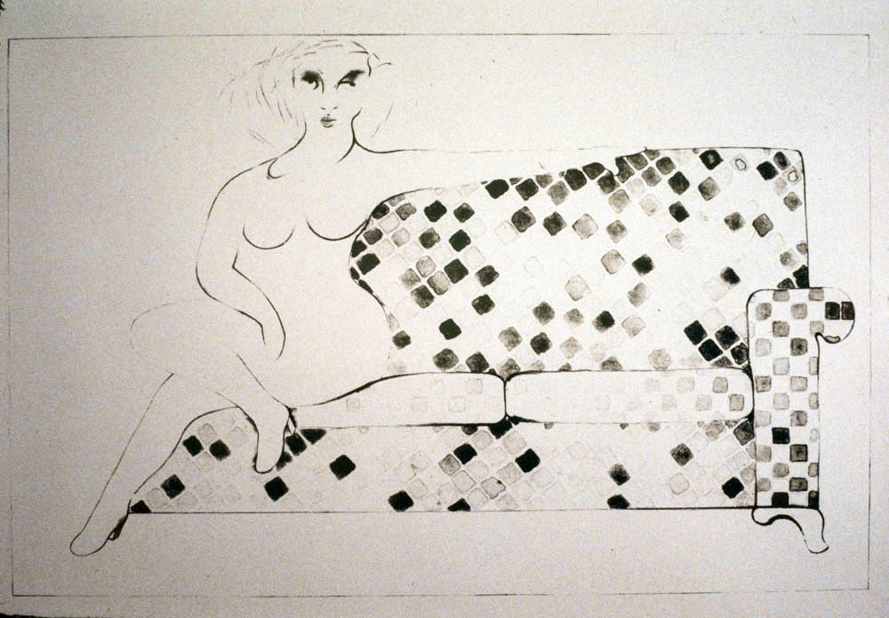 A Woman In Waiting - stone lithograph - 30